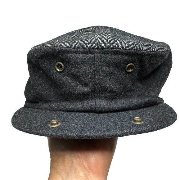 Dorfman-Pacific Vintage Herringbone Patch Newsboy Wool Blend Lined Cap Size L - Picture 5 of 8